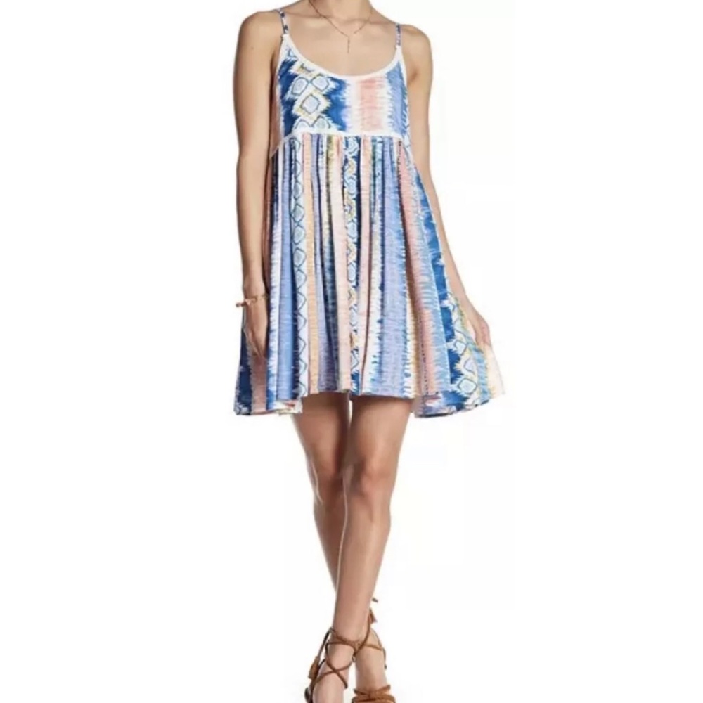 RAGA Anthropologie Tie Dye Mini Flamingo Beach Dress- Size Medium